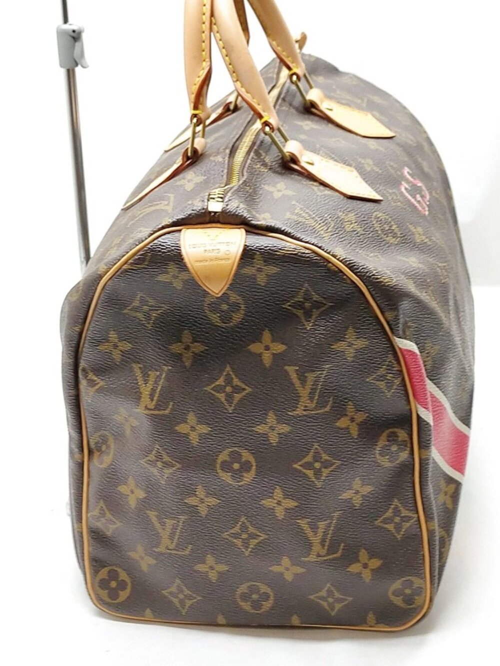 Authentic Louis Vuitton Speedy 35 Monogram Custom Painted Handbag Boston Bag - Picture 5 of 16